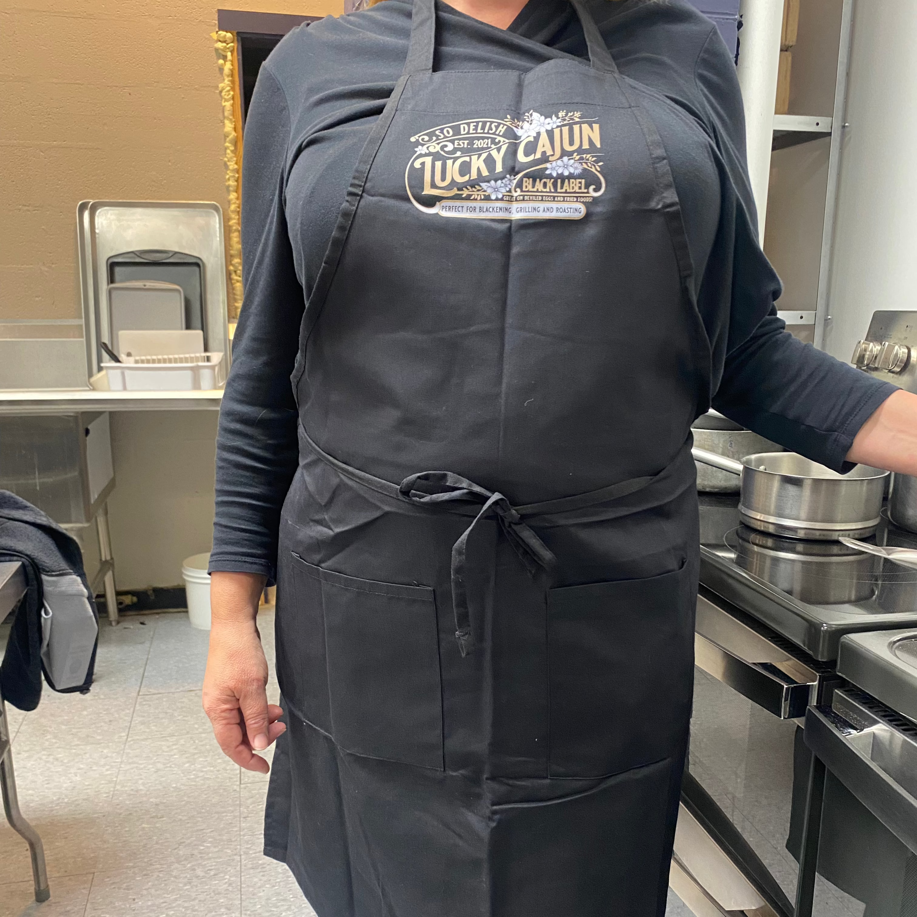 Lucky Cajun Classic Black Kitchen Apron