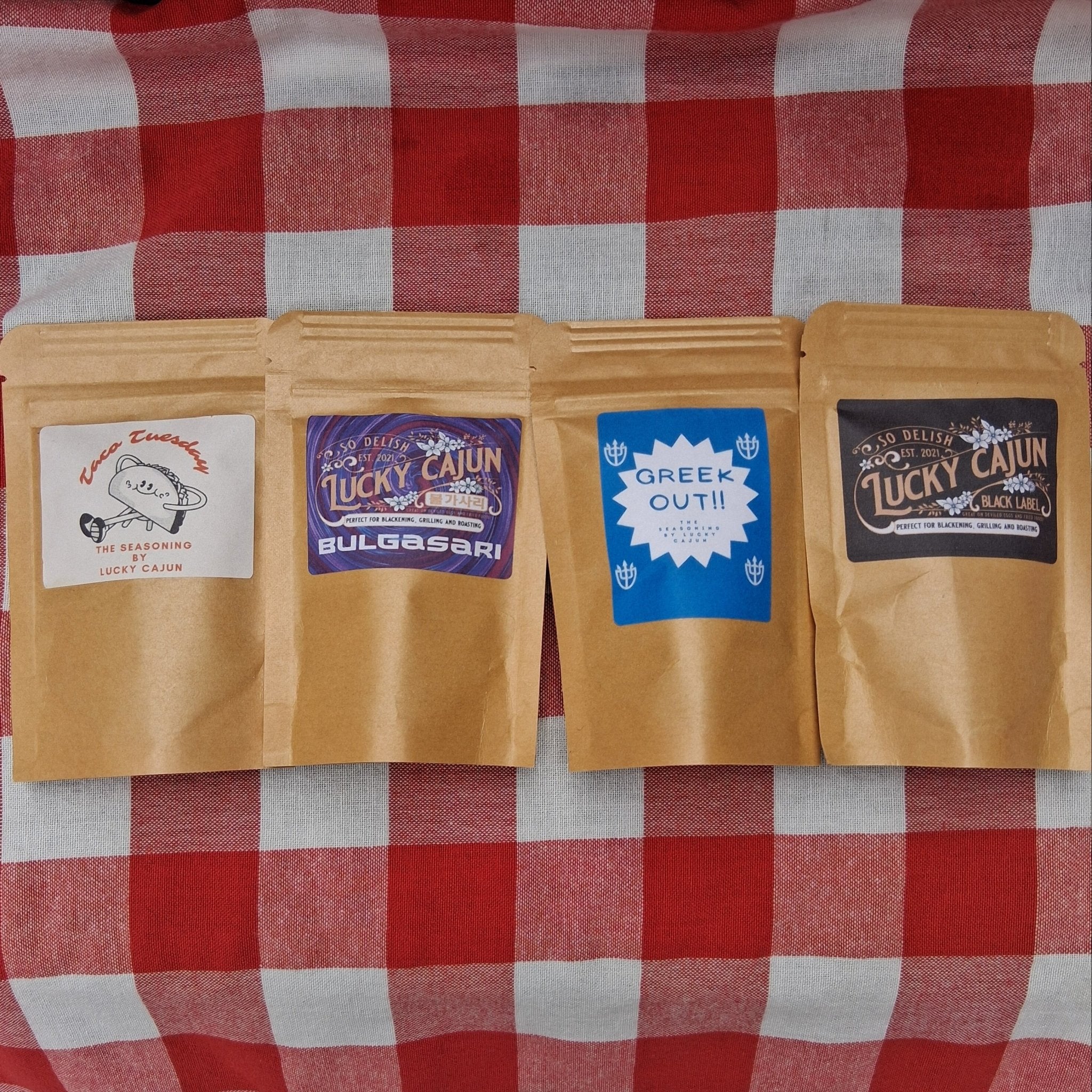 Best Sellers 4 - Pack(bags) - Lucky Cajun Hand Made Seasoning