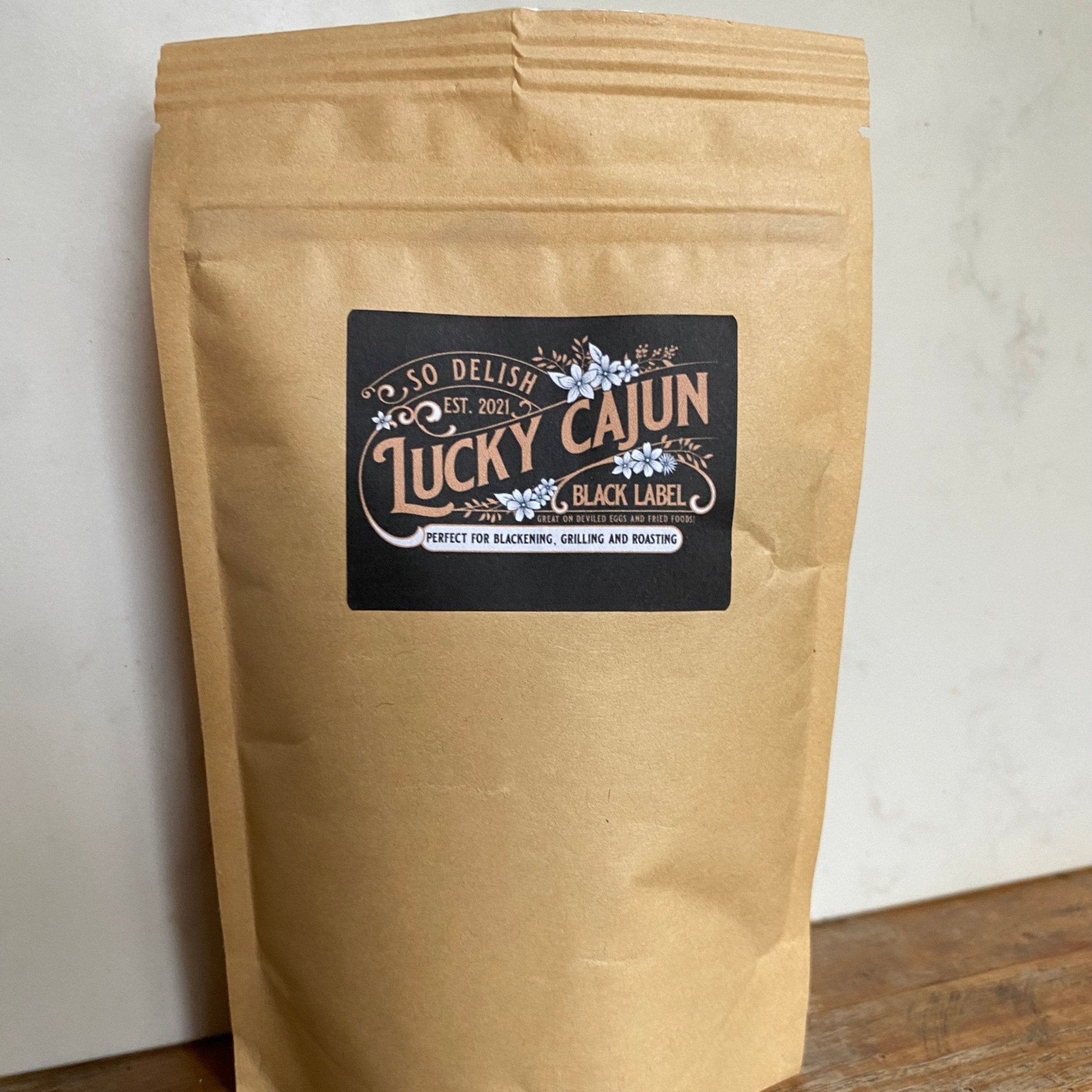 Black Label: Cajun Seasoning Mix ( Large 8oz size ) - Lucky Cajun Hand Made Seasoning