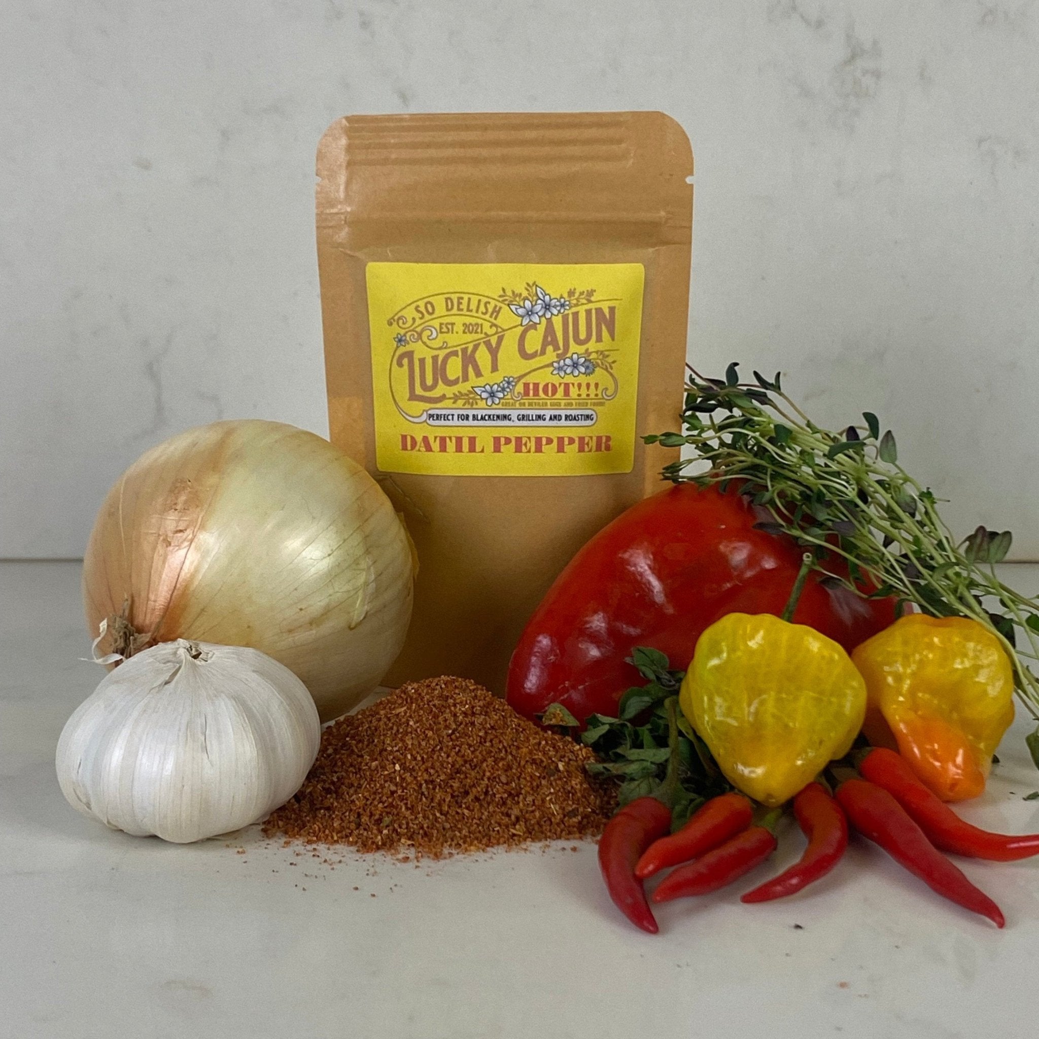 Datil: Datil Pepper Scoville - 100,000 to 300,000 - Lucky Cajun Hand Made Seasoning