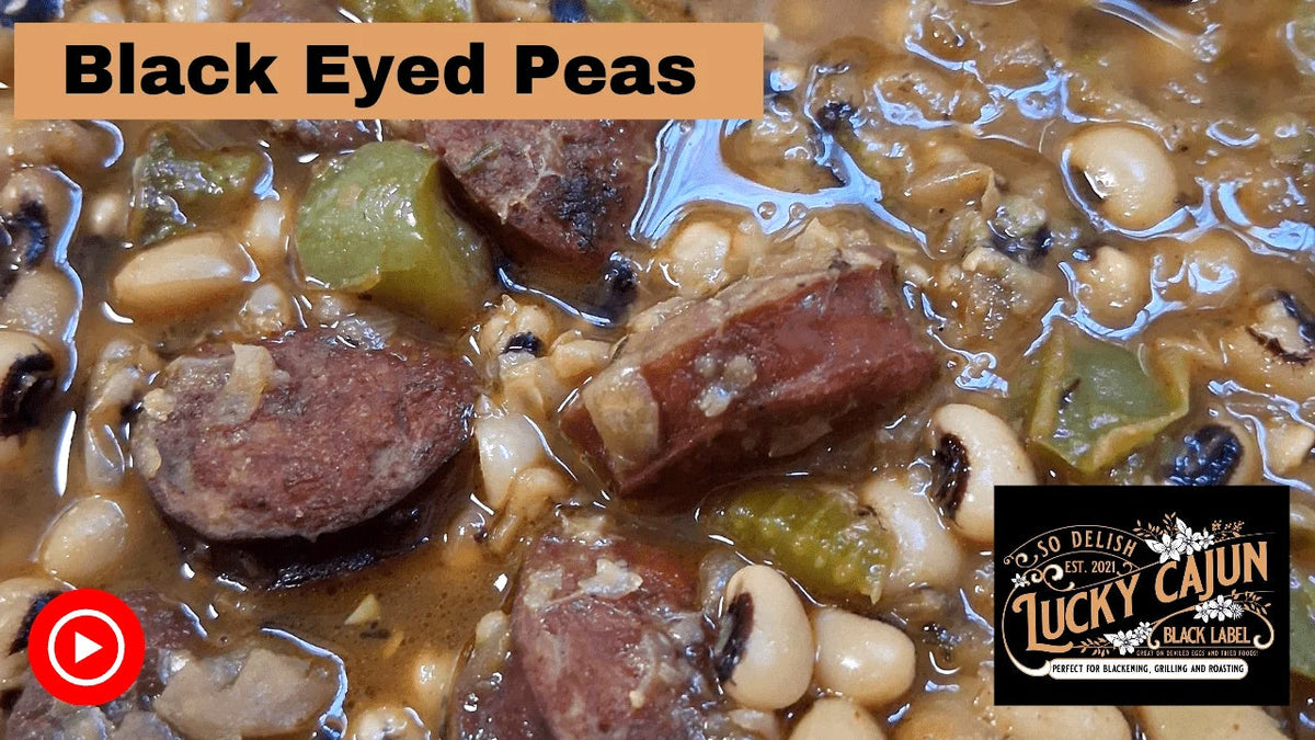 Blackeyed peas with andouille bell pepper onion and Lucky cajun seasoning
