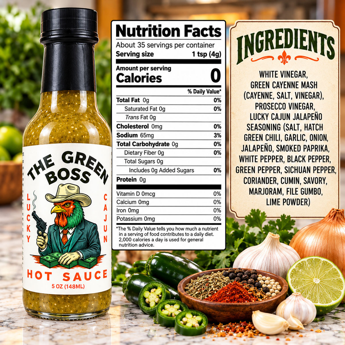 Green Boss — Fermented Green Cayenne Hot Sauce With a Barrel Aged Finish