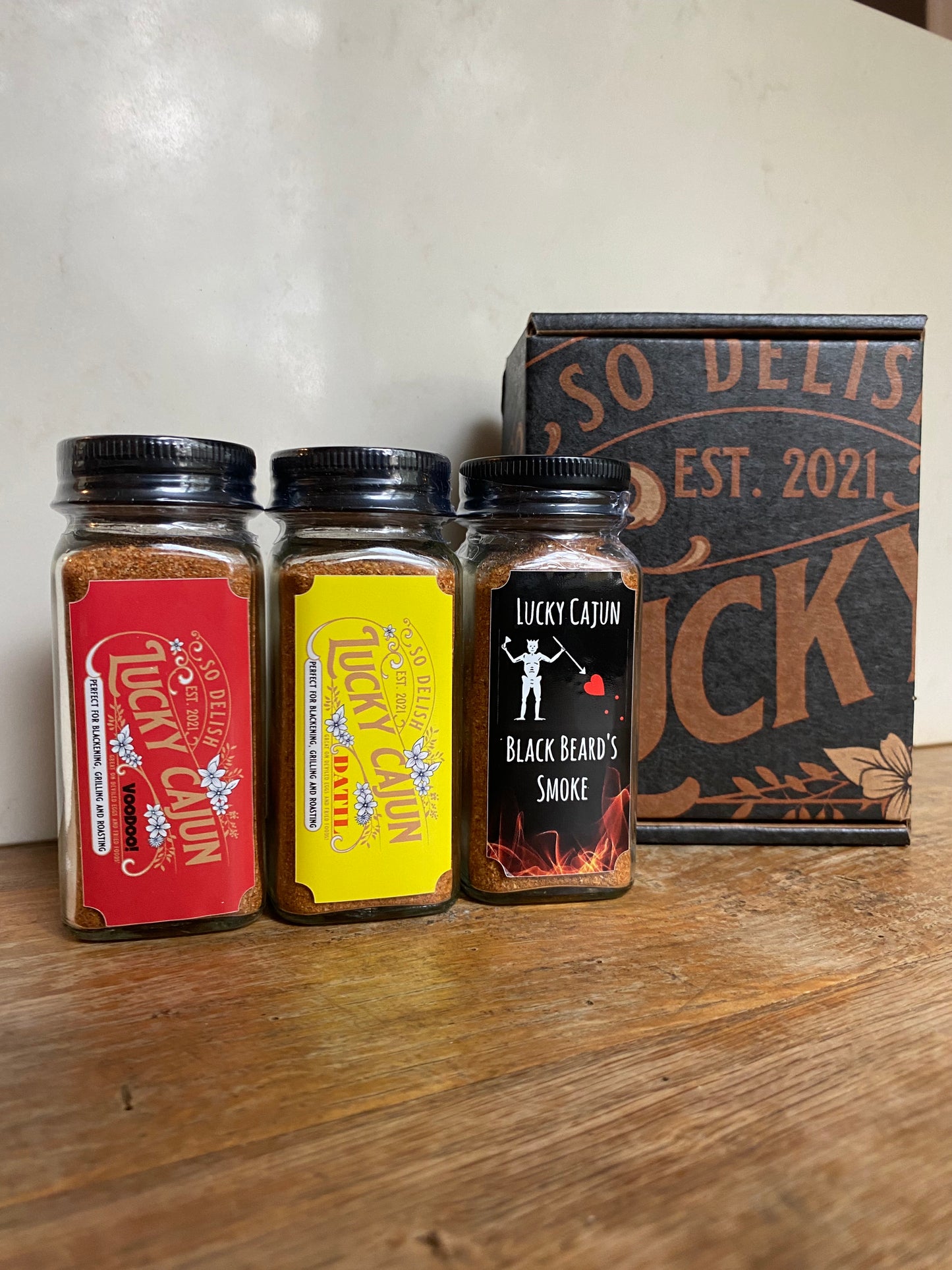 Lucky Cajun Seasoning 3-Pack Box Set - Voodoo, Datil and Black Beard's Smoke!