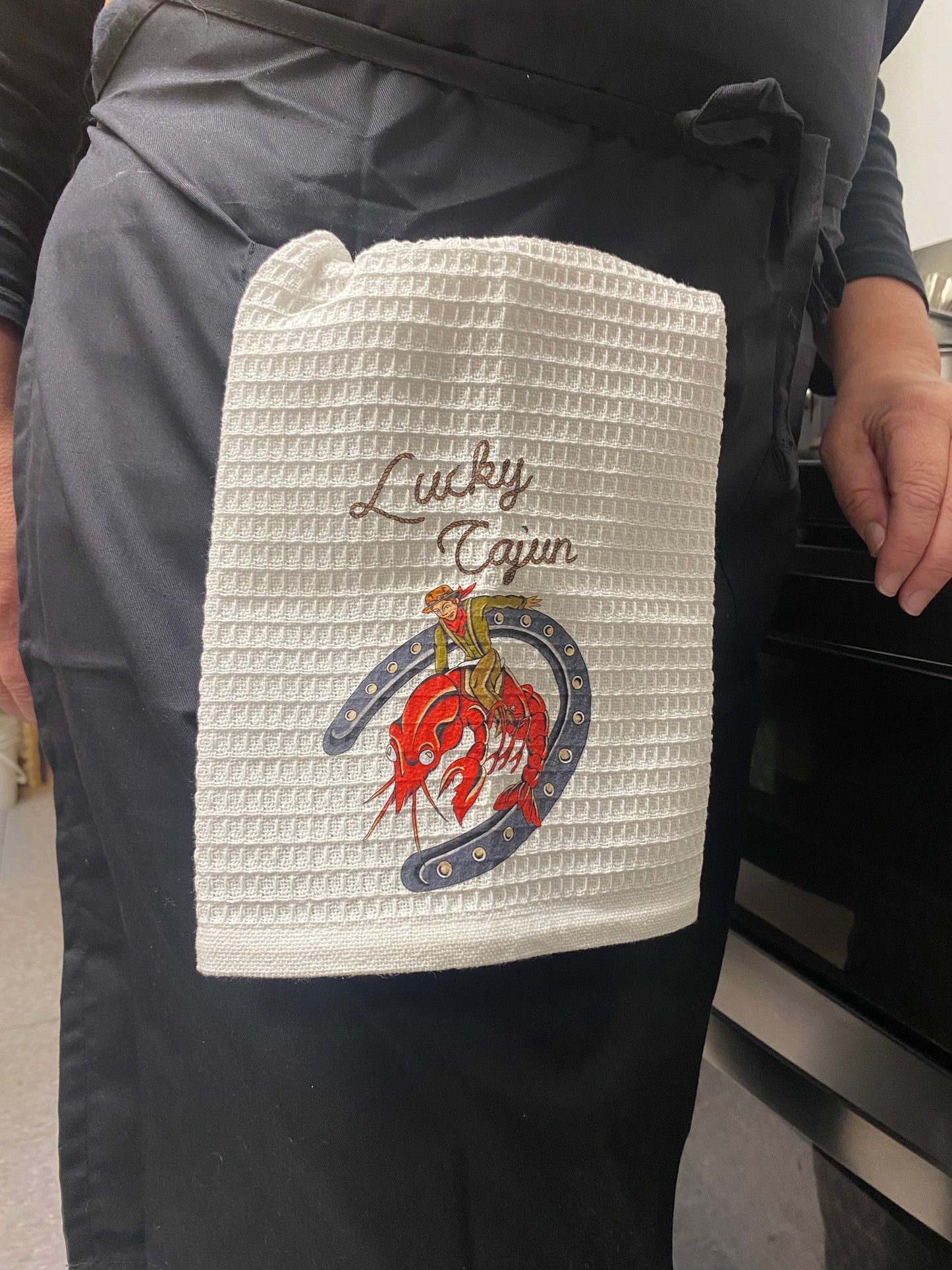 Cotton Towel with Crawfish Cowboy Logo