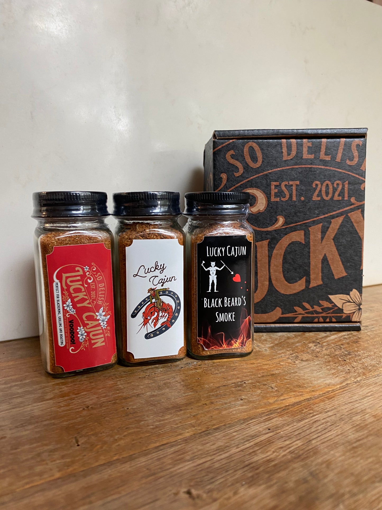 Lucky Cajun Seasoning 3-Pack Box Set - Voodoo, Black Beard and Black Label!