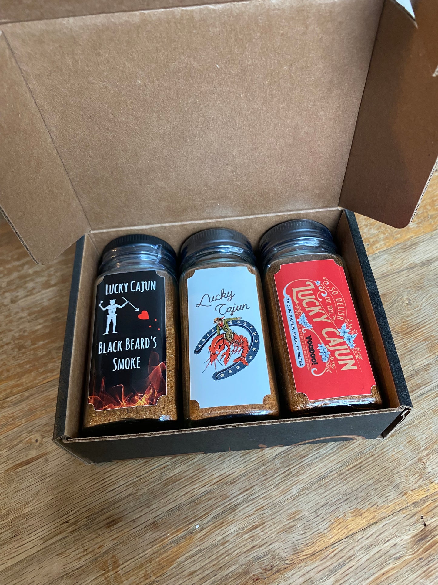 Lucky Cajun Seasoning 3-Pack Box Set - Voodoo, Black Beard and Black Label!