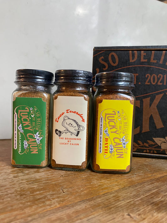 Lucky Cajun Seasoning 3-Pack Box Set - Jalapeno, Taco Tuesday: Taco Spices & Datil!