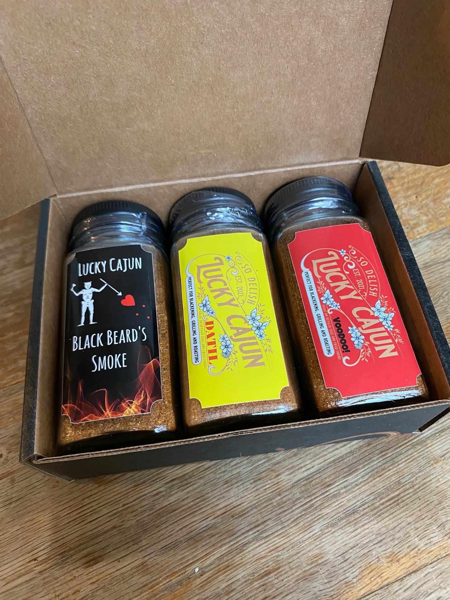 Lucky Cajun Seasoning 3-Pack Box Set - Voodoo, Datil and Black Beard's Smoke!